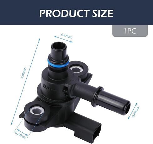 Vapor Canister Valve – Vapor Emission Purification One-way Control Purge Valve with Rubber Ring, Standard Replacement 9U5Z9C915AB AU5Z-9C915-B 9U5Z-9C915-A, Compatible with Ford (Black) in Saudi Arabia