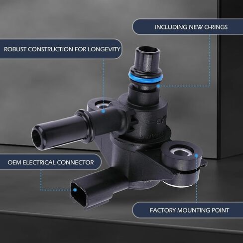 Vapor Canister Valve – Vapor Emission Purification One-way Control Purge Valve with Rubber Ring, Standard Replacement 9U5Z9C915AB AU5Z-9C915-B 9U5Z-9C915-A, Compatible with Ford (Black) in Saudi Arabia