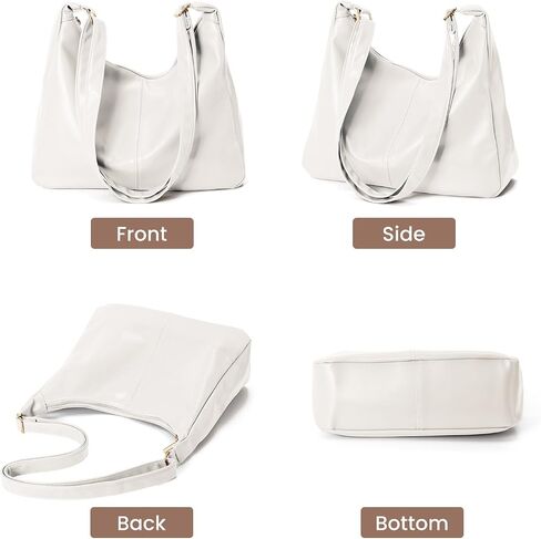 Badiya Hobo Bags for Women Tote Handbags Pu Leather Ultra Soft Slouchy Tote Purses Foldable Crossbody Bag in Kuwait