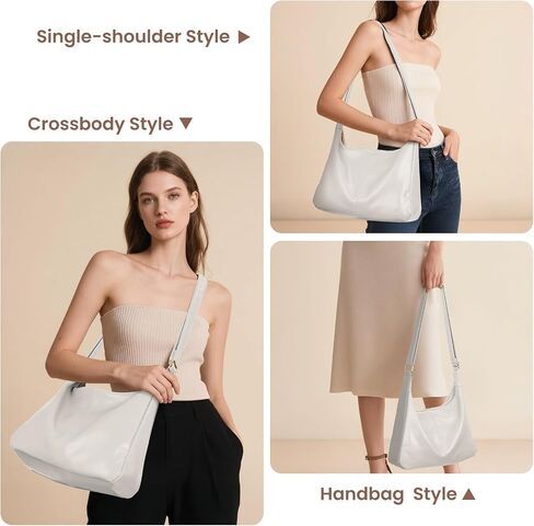 Badiya Hobo Bags for Women Tote Handbags Pu Leather Ultra Soft Slouchy Tote Purses Foldable Crossbody Bag in Kuwait