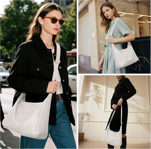 Badiya Hobo Bags for Women Tote Handbags Pu Leather Ultra Soft Slouchy Tote Purses Foldable Crossbody Bag in Kuwait
