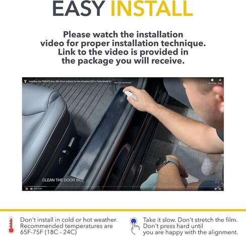 Door Sills PPF for Tesla Model S 2021-2026 Refresh Plaid & Long Range - Premium Self-Healing 8mil Paint Protection Film, Front Door Entries Only (Matte) in Saudi Arabia