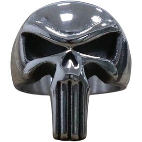 MOLOGO High Polished Punisher Skull Ring Stainless Steel Punk Biker Ring Personality Men Jewelry in Saudi Arabia
