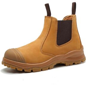 6" Men's Steel Toe Work Boots Protective Shoes Industrial Mining Boots Construction Leather Boots Water Oil Resistant working Shoes Water Oil Resistant Safety Shoes in Saudi Arabia
