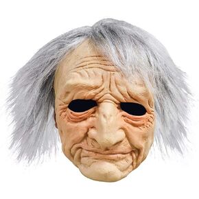 Old Man Mask with Silver Hair, Realistic Wrinkle Human Head Grandfather Grandpa Latex Mask Cosplay Halloween Props in Saudi Arabia