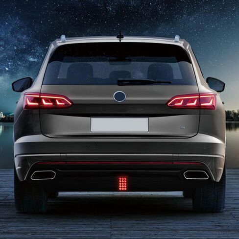 F1 Style Brake Light 12V Universal Rear Tail Lights 15 LED Rectangle Flash Lamp Warning Pilot Tailer Lights IP68 Waterproof Exterior Accessories for Car SUV Motorcycle(Black) in Kuwait