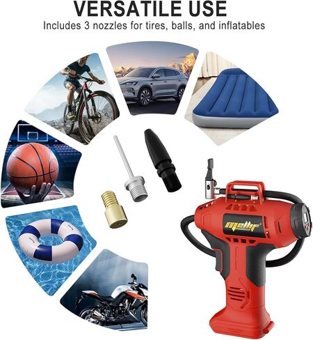 ضاغط هواء منفاخ الإطارات، متوافق مع بطارية ديوالت 20 فولت بحد أقصى، مضخة هواء كهربائية محمولة لاسلكية 160 رطل لكل بوصة مربعة مع بطارية وشاحن ميليف 20 فولت، مقياس ضغط رقمي للسيارة والدراجة والكرة الرياضية in Kuwait