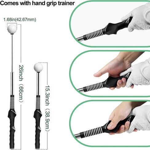 Retractable Golf Swing Trainer, Golf Grip Trainer & Golf Swing Trainer for Warm-up, Right-Handed Golf Training for Indoor & Outdoor, Strength & Tempo Training for Chipping Hitting (Blue) in Saudi Arabia