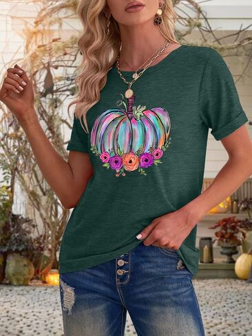 Momster T Shirt Women Funny Halloween Spider Bat Graphic Tee Casual Mom Ster Letter Print Fall Pumpkin Tops in Saudi Arabia