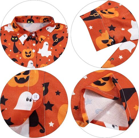 FLOYU Halloween Shirt for Women Hocus Pocus Long Sleeve Blouse Halloween Pumpkin Tee Hawaiian Button Down V Neck Tops in Saudi Arabia