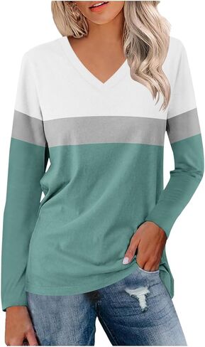 Womens Plus Size Tops Trendy Dressy Block Color Long Sleeve Blouses Fall Fashion Work Shirts Clothing Outfits 2025 in Kuwait