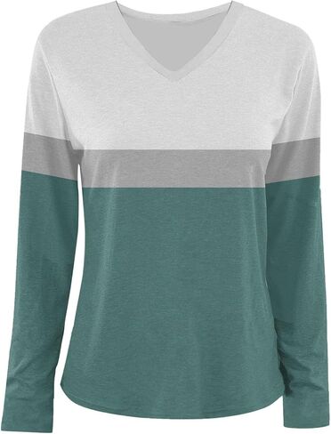 Womens Plus Size Tops Trendy Dressy Block Color Long Sleeve Blouses Fall Fashion Work Shirts Clothing Outfits 2025 in Kuwait
