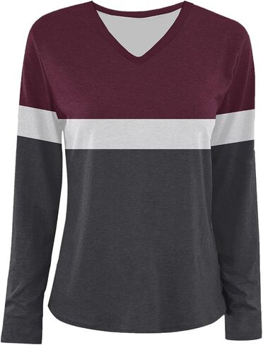Womens Plus Size Tops Trendy Dressy Block Color Long Sleeve Blouses Fall Fashion Work Shirts Clothing Outfits 2025 in Kuwait