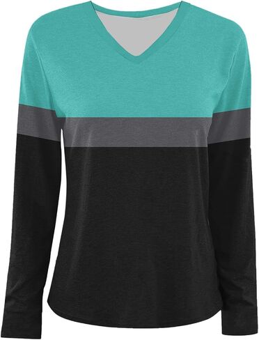 Womens Plus Size Tops Trendy Dressy Block Color Long Sleeve Blouses Fall Fashion Work Shirts Clothing Outfits 2025 in Kuwait