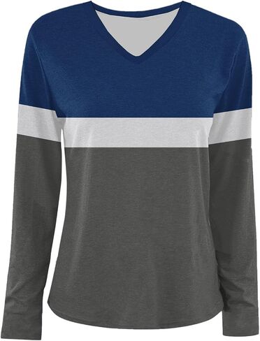 Womens Plus Size Tops Trendy Dressy Block Color Long Sleeve Blouses Fall Fashion Work Shirts Clothing Outfits 2025 in Kuwait