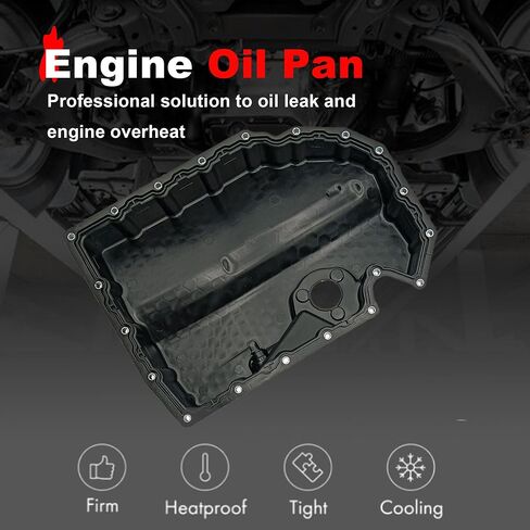 Lower Engine Oil Pan & Gasket Kit Compatible with Audi A3 2015-2019 S3 2015-2019 TT 2016-2017 Volkswagen Golf 2015-2018 GTI 2015-2017 1.8L 2.0L Turbo Replace 06K103600AE in Saudi Arabia