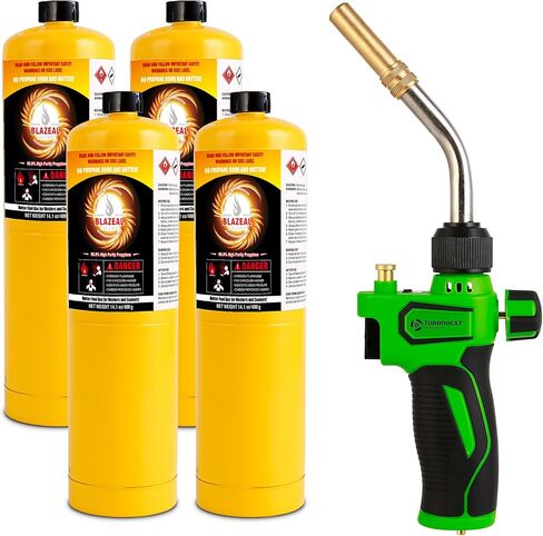 Propane Torch Head,High-Intensity Propane Torch Head with Igniter,Trigger Start MAPP Gas Torch Gun Rubber Easy Grip Handle,MAP Gas Torch Kit for MAPP PRO Propane Soldering Welding Brazing in Saudi Arabia