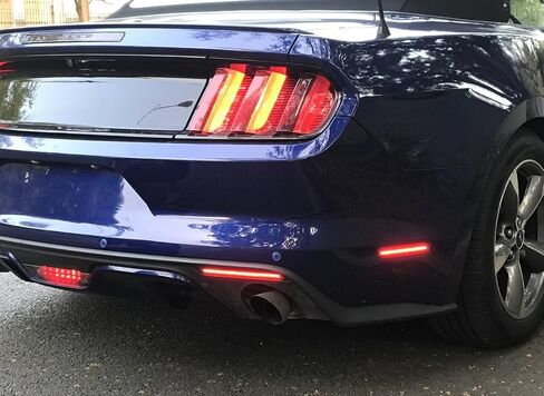 iJDMTOY عدسة مدخنة 36-SMD مصابيح عاكسة للضوء LED حمراء متوافقة مع 2015-2017 Ford Mustang، تعمل كمصابيح خلفي/فرامل أو ضباب خلفي in Saudi Arabia