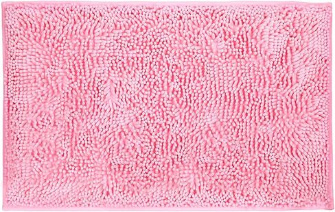 ZiYiJuan Bathroom Rugs, Super Absorbent Luxury Shaggy Chenille Bath Mats, Pink 20x20_17x24_20x32 in Saudi Arabia