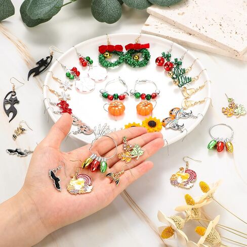 20 Pairs Halloween Earrings Holiday Fall Thanksgiving Drop Dangle Earrings Set Pumpkin Skeleton Xmas Earrings for Women Girls (Cool) in Saudi Arabia
