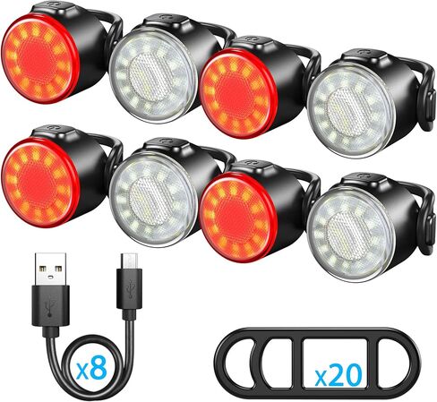 Bike Lights, USB Fast Charging Bike Front and Tail Light Set, IPX5 Waterproof Standard, 6 Lighting Modes, Easy to Disassemble, Safe and Reliable, Suitable for Night Riding on Road and Mountain Bikes. in Saudi Arabia