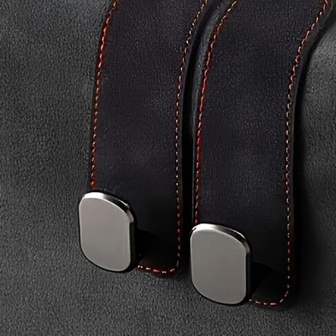 Car Hooks for Headrest, Leather Car Gadget Hook Organizer, Suitable for Most Seat Back Storage, for Hanging Bags, Space-Saving(Black) in Saudi Arabia