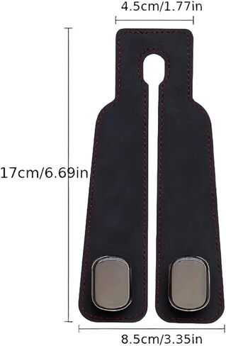 Car Hooks for Headrest, Leather Car Gadget Hook Organizer, Suitable for Most Seat Back Storage, for Hanging Bags, Space-Saving(Black) in Saudi Arabia
