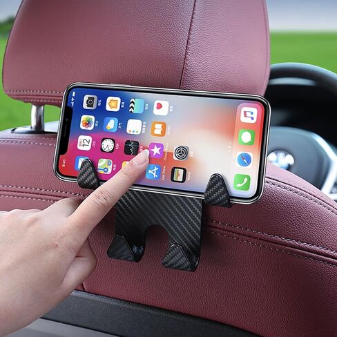 Car Seat Headrest Hook, Auto Durable Backseat Hangers Storage Organizer, Multifunctional Car Bag Hook for Purse, Grocery Bags, Handbag (Black) in Saudi Arabia