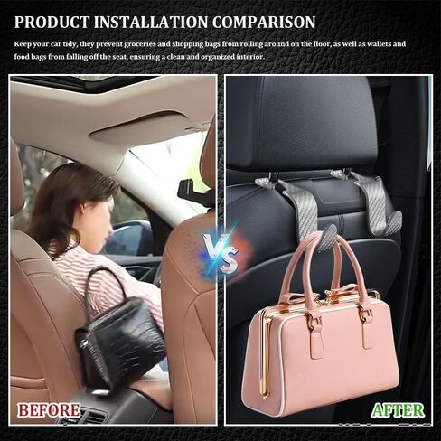 Car Seat Headrest Hook, Headrest Hook for Car, Purse Holder Hook for Car Organizers and Storage, Car Organization Accessories Car Purse Hook Universal for Purse Coats Bags Handbag (Orange) in Kuwait