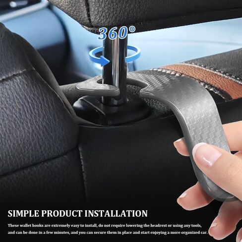 Car Seat Headrest Hook, Headrest Hook for Car, Purse Holder Hook for Car Organizers and Storage, Car Organization Accessories Car Purse Hook Universal for Purse Coats Bags Handbag (Orange) in Kuwait