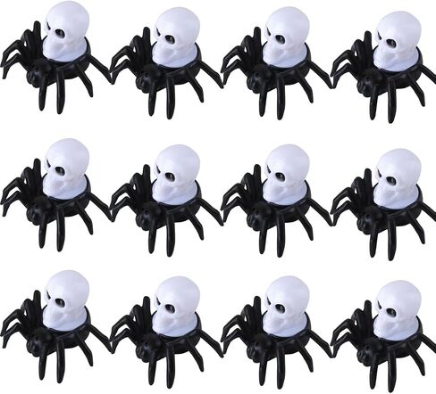 12PCS Halloween Spider Tea Lights Decoration, Flameless LED Candle Holder Lights for Halloween Party Table Home Spooky Decor in Saudi Arabia