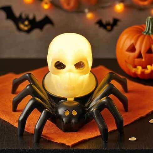 12PCS Halloween Spider Tea Lights Decoration, Flameless LED Candle Holder Lights for Halloween Party Table Home Spooky Decor in Saudi Arabia