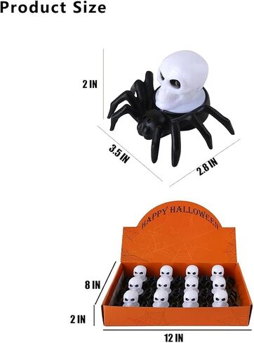 12PCS Halloween Spider Tea Lights Decoration, Flameless LED Candle Holder Lights for Halloween Party Table Home Spooky Decor in Saudi Arabia