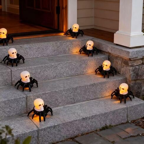 12PCS Halloween Spider Tea Lights Decoration, Flameless LED Candle Holder Lights for Halloween Party Table Home Spooky Decor in Saudi Arabia