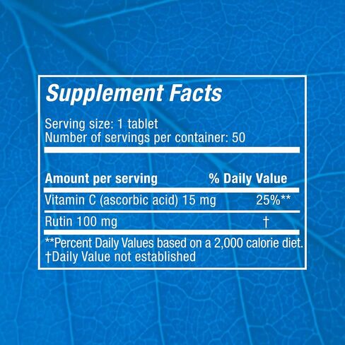 Vitamin C with Rutin | High Potency Immune Support Supplement with Antioxidants for Vitality, Circulatory Health, Energy & Daily Wellness, 50 Tablets, 2-Pack in Saudi Arabia