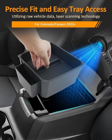 طبقة مزدوجة CDEFG لسيارة Chevy Colorado/GMC Canyon 2023 2024 2025 2026 علبة تنظيم وحدة التحكم المركزية كولورادو/ملحقات كانيون، مسند ذراع تخزين وحدة التحكم الوسطى in Saudi Arabia
