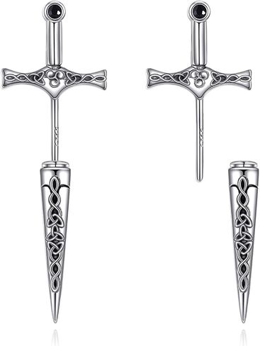 Cross Earrings 925 Sterling Silver Front and Back Earrings Viking Jewelry Gifts for Women Men in Saudi Arabia