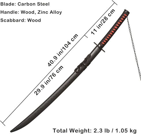 55.1" Kurosaki Ichigo's Tensa Zangetsu Version 2 Samurai Sword Anime Katana for Cosplay, Collection-Long Version in Kuwait