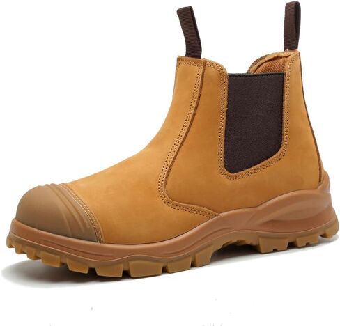 6" Men's Steel Toe Work Boots Protective Shoes Industrial Mining Boots Construction Leather Boots Water Oil Resistant working Shoes Water Oil Resistant Safety Shoes in Saudi Arabia
