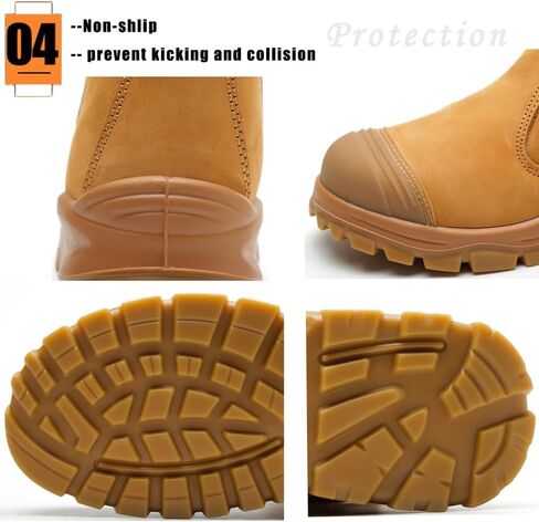 6" Men's Steel Toe Work Boots Protective Shoes Industrial Mining Boots Construction Leather Boots Water Oil Resistant working Shoes Water Oil Resistant Safety Shoes in Saudi Arabia