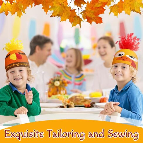 8pcs Turkey Pom Pom Beanie Hat Thanksgiving Funny Beanie Turkey Hat Turkey Knitted Cap for Adults Men Women Dress up Costume Running Winter Cosplay (Novelty) in Kuwait