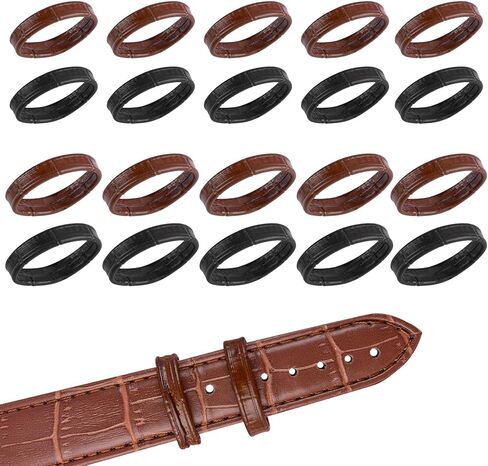 Framendino, 20 Pack Leather Watch Band Keeper Holder Loop Replacement Retainer Rings for 20mm 22mm Strap (Black/Brown) in Saudi Arabia