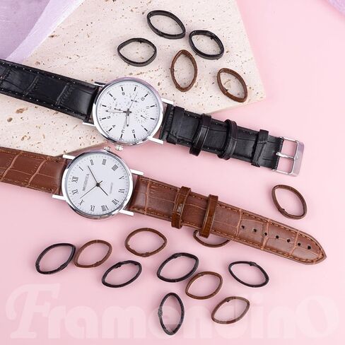 Framendino, 20 Pack Leather Watch Band Keeper Holder Loop Replacement Retainer Rings for 20mm 22mm Strap (Black/Brown) in Saudi Arabia
