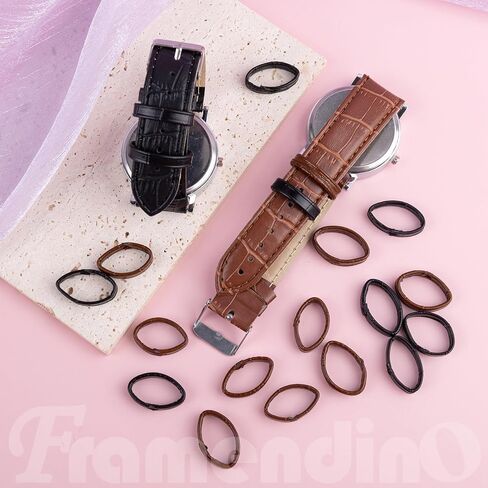 Framendino, 20 Pack Leather Watch Band Keeper Holder Loop Replacement Retainer Rings for 20mm 22mm Strap (Black/Brown) in Saudi Arabia
