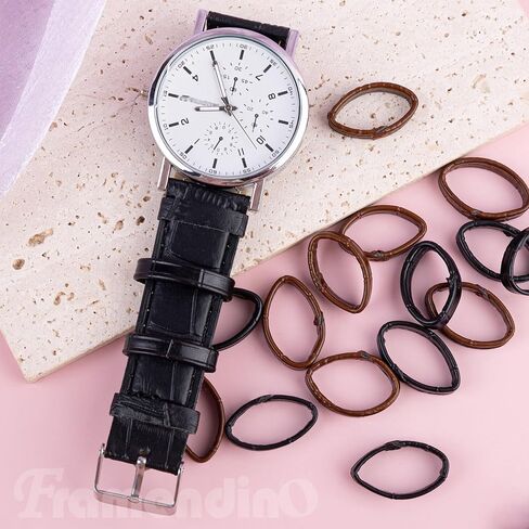 Framendino, 20 Pack Leather Watch Band Keeper Holder Loop Replacement Retainer Rings for 20mm 22mm Strap (Black/Brown) in Saudi Arabia