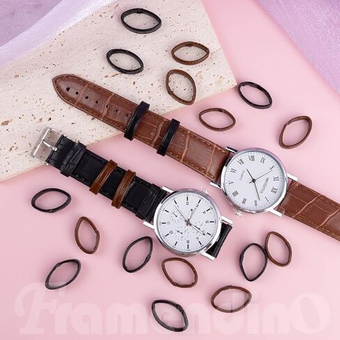 Framendino, 20 Pack Leather Watch Band Keeper Holder Loop Replacement Retainer Rings for 20mm 22mm Strap (Black/Brown) in Saudi Arabia