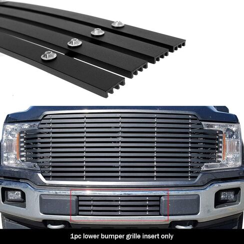 APS متوافق مع Ford F-150 2018-2020 المصد السفلي من الفولاذ المقاوم للصدأ SS كروم البليت الأمامي شواء مصبغة إدراج F66401A in Saudi Arabia