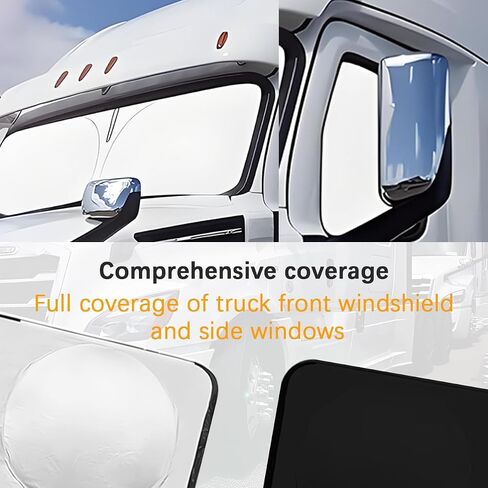 Semi-Truck Sun Shade for Windshield and Side Window, 300T Maximum Coverage UV Protective Auto Sunshade, Foldable Reflective Window Shade, Universal for Semi, Big Rig Truck, RV in Saudi Arabia