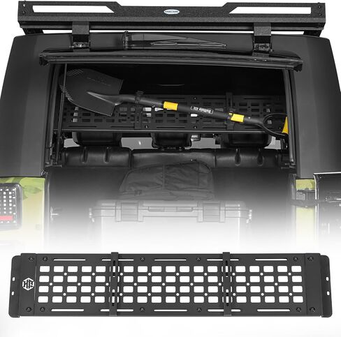 Hooke Road Roll Bar Storage MOLLE Panel Trunk Cargo Rack Shelf for 2007-2018 Jeep Wrangler JK Unlimited 4-Door Hardtop in Saudi Arabia