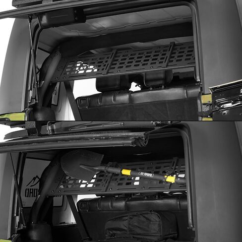 Hooke Road Roll Bar Storage MOLLE Panel Trunk Cargo Rack Shelf for 2007-2018 Jeep Wrangler JK Unlimited 4-Door Hardtop in Saudi Arabia
